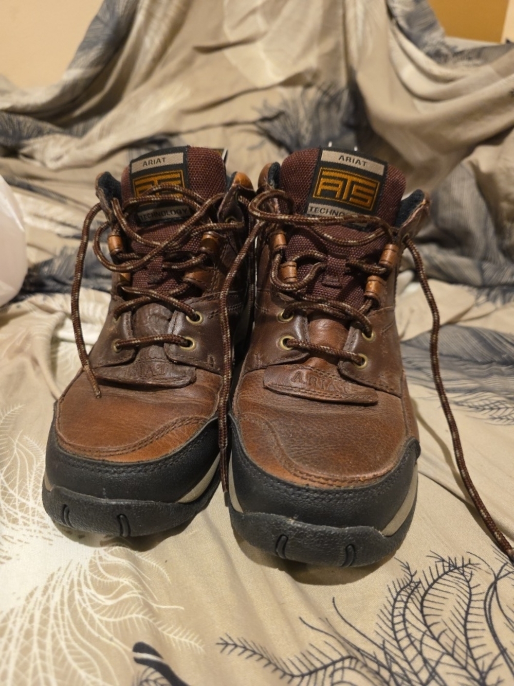 Ariat Women's Brown Leather Work Boots - Rugged Lace-Up